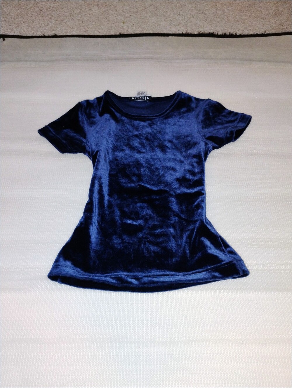Blue Velvet Short-Sleeve Kids Top